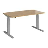 Dams International Elev8 Touch Height Adjustable Sit Stand Desk Rectangular Oak 1,400 x 800 x 1,250 mm