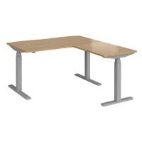 Dams International Elev8 Touch Height Adjustable Sit Stand Desk Oak 1,400 x 1,600 x 1,250 mm