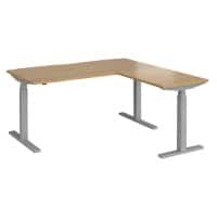 Dams International Elev8 Touch Height Adjustable Sit Stand Desk Oak 1,600 x 1,600 x 1,250 mm