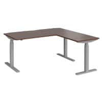 Dams International Elev8 Touch Height Adjustable Sit Stand Desk Walnut 1,600 x 1,600 x 1,250 mm