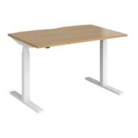 Dams International Elev8 Touch Height Adjustable Sit Stand Desk Rectangular Oak 1,200 x 800 x 1,250 mm