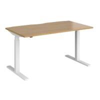 Dams International Elev8 Touch Height Adjustable Sit Stand Desk Rectangular Oak 1,400 x 800 x 1,250 mm