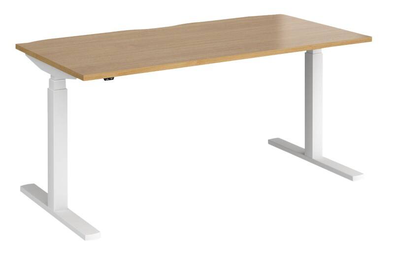 Dams International Elev8 Touch Height Adjustable Sit Stand Desk Rectangular Oak 1,600 x 800 x 1,250 mm