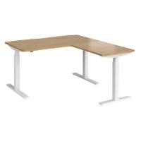 Dams International Elev8 Touch Height Adjustable Sit Stand Desk Oak 1,400 x 1,600 x 1,250 mm