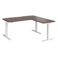 Dams International Elev8 Touch Height Adjustable Sit Stand Desk Walnut 1,600 x 1,600 x 1,250 mm