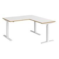 Dams International Elev8 Touch Height Adjustable Sit Stand Desk Oak 1,400 (W) x 1,600 (D) x 1,250 (H) mm