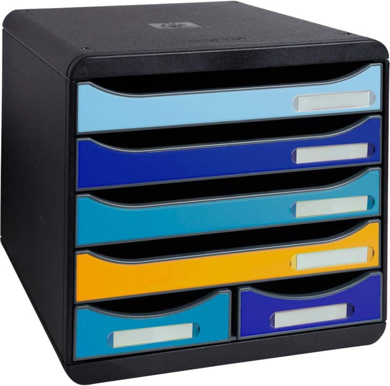 Exacompta BEE BLUE Desktop Drawers PS (Polystyrene) Multicolour 6 Drawers 27.8 x 34.7 x 27.1 cm A4+