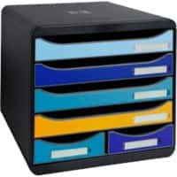 Exacompta BEE BLUE Desktop Drawers PS (Polystyrene) Multicolour 6 Drawers 27.8 x 34.7 x 27.1 cm