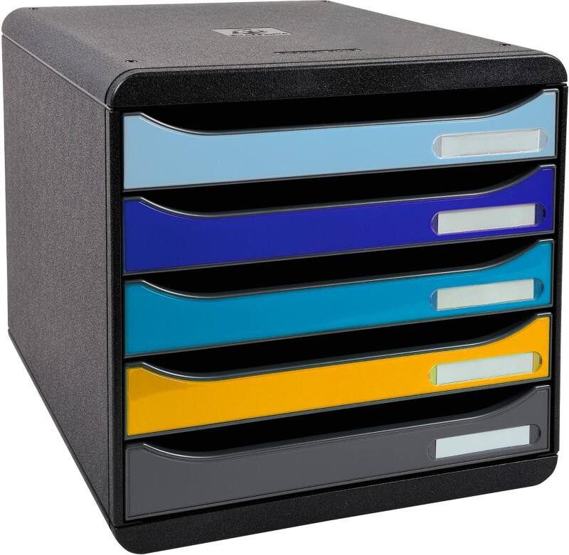 Exacompta BEE BLUE Desktop Drawers PS (Polystyrene) Multicolour 5 Drawers 27.8 x 34.7 x 27.1 cm A4+