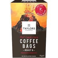 Taylors of Harrogate Coffee Bags Ground Black Pepper, Smoke Extra Dark Arabica, Robusta Pack of 10