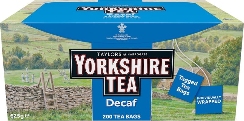 Yorkshire Tea Decaffeinated Tagged and Individually Wrapped Bags Pack of 200