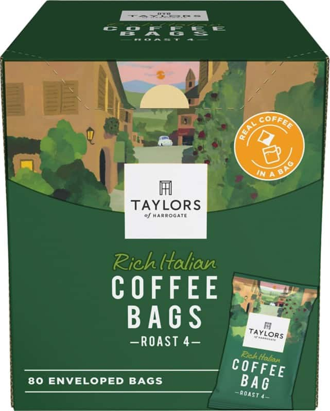 Taylors of Harrogate Coffee Bags Ground Almond, Dark Chocolate Arabica Pack of 80