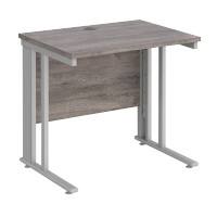 Dams International Maestro 25 Straight Desk Oak Silver 800 x 600 x 725 mm