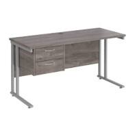 Dams International Maestro 25 Straight Desk Silver 1,400 x 600 x 725 mm