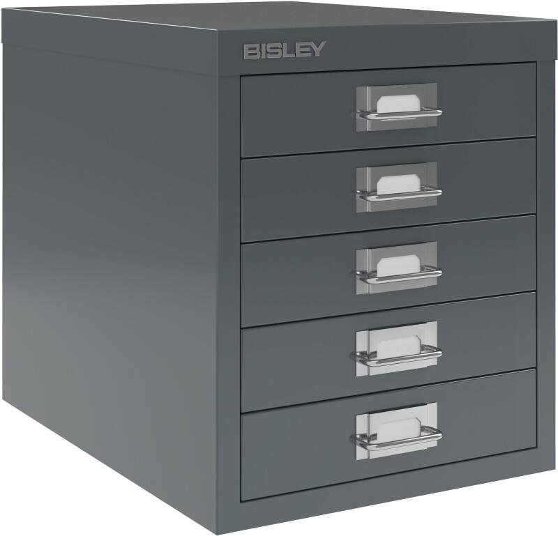 Bisley MultiDrawer Steel Desktop Drawers 5 Drawers Not Lockable 279 x 380 x 325 mm Anthracite Grey