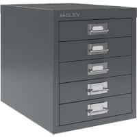 Bisley MultiDrawer Steel Desktop Drawers 5 Drawers No 279 x 380 x 325 mm Anthracite Grey