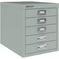 Bisley MultiDrawer Steel Desktop Drawers 5 Drawers No 279 x 380 x 325 mm Silver