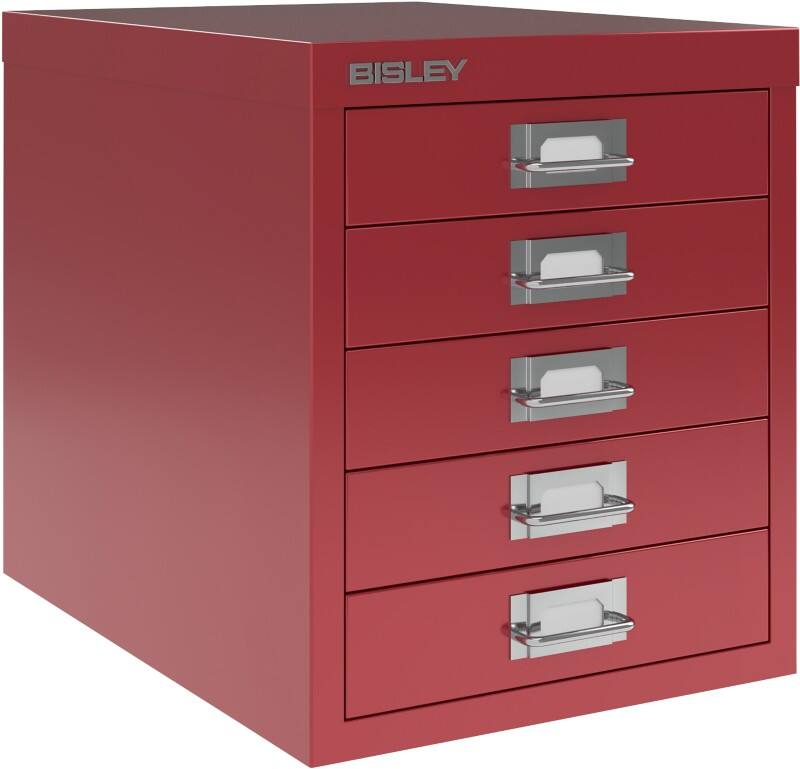Bisley MultiDrawer Steel Desktop Drawers 5 Drawers Not Lockable 279 x 380 x 325 mm Cardinal Red