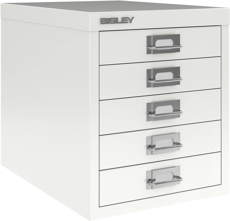 Bisley MultiDrawer Steel Desktop Drawers 5 Drawers Not Lockable 279 x 380 x 325 mm Traffic White