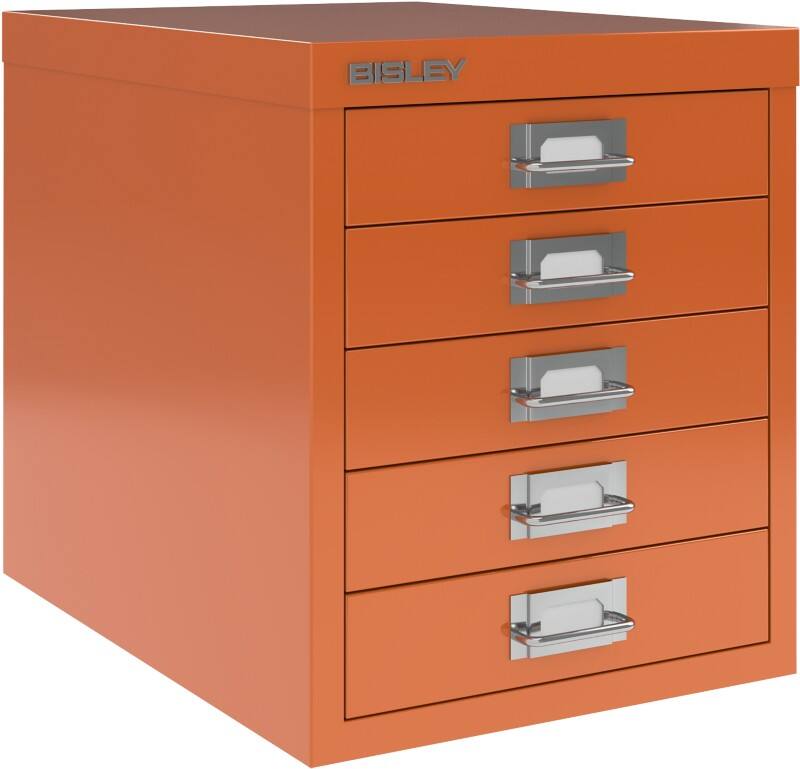 Bisley MultiDrawer Steel Desktop Drawers 5 Drawers Not Lockable 279 x 380 x 325 mm Orange