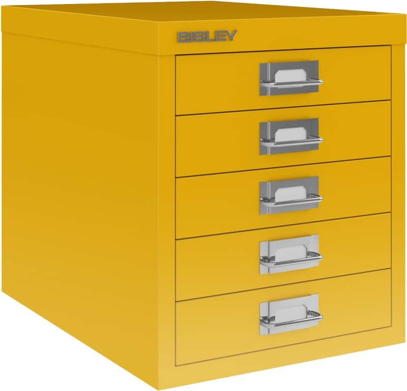 Bisley MultiDrawer Steel Desktop Drawers 5 Drawers Not Lockable 279 x 380 x 325 mm Bisley Yellow