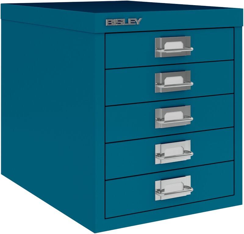 Bisley MultiDrawer Steel Desktop Drawers 5 Drawers Not Lockable 279 x 380 x 325 mm Azure