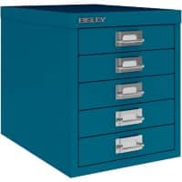 Bisley MultiDrawer Steel Desktop Drawers 5 Drawers Not Lockable 279 x 380 x 325 mm Azure