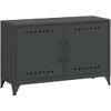 Bisley Fern Steel TV Cabinet No 1,140 x 400 x 725 mm Anthracite Grey