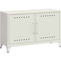 Bisley Fern Steel TV Cabinet 1,140 x 400 x 725 mm Traffic White