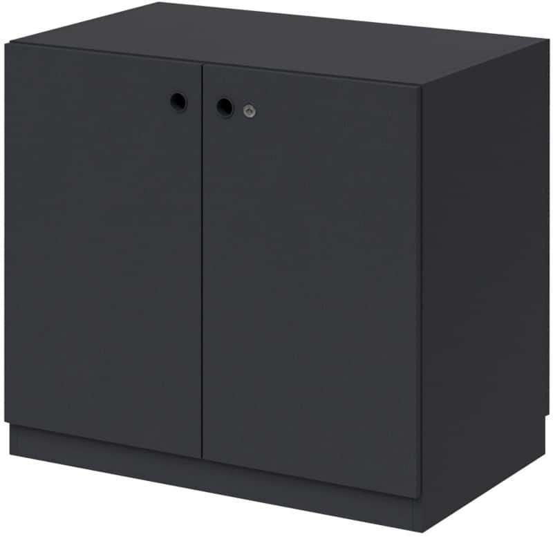 Bisley Wooden Storage Cupboard MFC (Melamine Faced Chipboard) Lockable 800 x 500 x 715 mm Carbon Grey