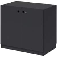 Bisley Wooden Storage Cupboard MFC (Melamine Faced Chipboard) Lockable 800 x 500 x 715 mm Carbon Grey