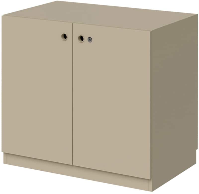 Bisley Wooden Storage Cupboard MFC (Melamine Faced Chipboard) Lockable 800 x 500 x 715 mm Dakar Grey