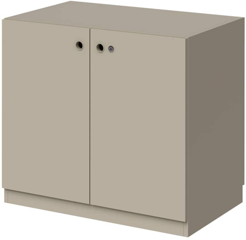 Bisley Wooden Storage Cupboard MFC (Melamine Faced Chipboard) Lockable 800 x 500 x 715 mm Pebble Grey