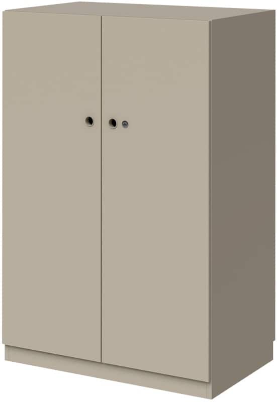 Bisley Wooden Storage Cupboard MFC (Melamine Faced Chipboard) Lockable 800 x 500 x 1,210 mm Pebble Grey