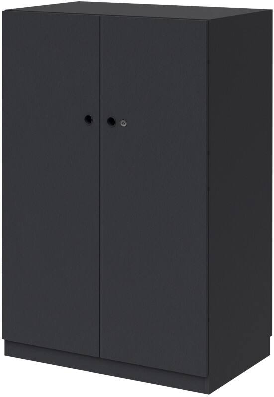 Bisley Wooden Storage Cupboard MFC (Melamine Faced Chipboard) Lockable 800 x 500 x 1,210 mm Carbon Grey