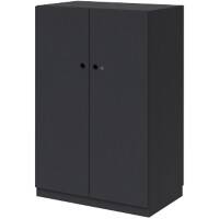 Bisley Wooden Storage Cupboard MFC (Melamine Faced Chipboard) Lockable 800 x 500 x 1,210 mm Carbon Grey