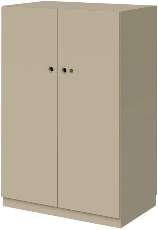 Bisley Wooden Storage Cupboard MFC (Melamine Faced Chipboard) Lockable 800 x 500 x 1,210 mm Dakar Grey