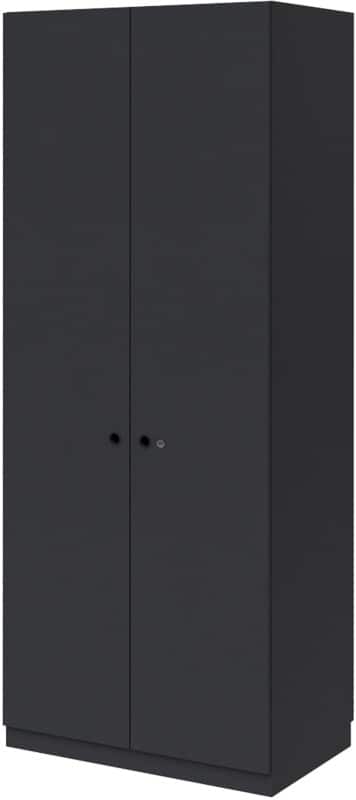 Bisley Wooden Storage Cupboard MFC (Melamine Faced Chipboard) Lockable 800 x 500 x 1,970 mm Carbon Grey