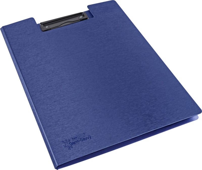 Rapesco Germ-Savvy Foldover Clipboard A4 PP (Polypropylene) Blue Portrait 1698 Pack of 4