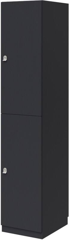 Bisley Pren MFC (Melamine Faced Chipboard) Locker 2 Doors 1 nest Key lock 400 x 500 x 1,970 mm Carbon Grey