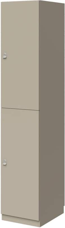Bisley Pren MFC (Melamine Faced Chipboard) Locker 2 Doors 1 nest Key lock 400 x 500 x 1,970 mm Pebble Grey