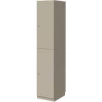 Bisley Pren MFC (Melamine Faced Chipboard) Locker 2 Doors 1 nest Key lock 400 x 500 x 1,970 mm Pebble Grey