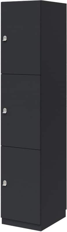 Bisley Pren MFC (Melamine Faced Chipboard) Locker 3 Doors 1 nest Key lock 400 x 500 x 1,970 mm Carbon Grey