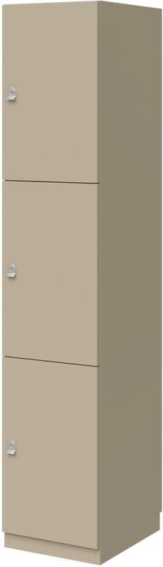 Bisley Pren MFC (Melamine Faced Chipboard) Locker 3 Doors 1 nest Key lock 400 x 500 x 1,970 mm Dakar Grey