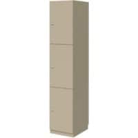 Bisley Pren MFC (Melamine Faced Chipboard) Locker 3 Doors 1 nest Key lock 400 x 500 x 1,970 mm Dakar Grey