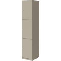 Bisley Pren MFC (Melamine Faced Chipboard) Locker 3 Doors 1 nest Key lock 400 x 500 x 1,970 mm Pebble Grey