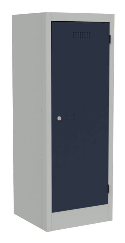 Bisley Primary 3-Pin Charging Steel Locker 1 Door Key lock 370 mm x 1,000 mm Light Grey, Oxford Blue