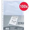 Exacompta Punched Pockets A4 Transparent 40 Microns PP (Polypropylene) Top Opening 5111E Pack of 100