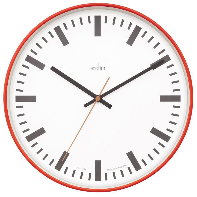 Acctim Analog Clock Red 30 x 30 x 3.8 x 30 cm