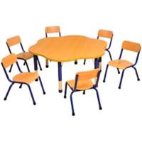 Profile Education Table KB4-ML211-08 Beech Wood And Metal Blue 900 x 1,200 x 620 mm